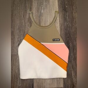 P.E Nation Women's airtime Tank kelp- Tan, Orange, Pink, and White size XS